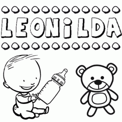 Dibujo del nombre Leonilda para colorear, pintar e imprimir