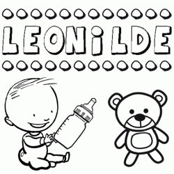 Dibujo del nombre Leonilde para colorear, pintar e imprimir