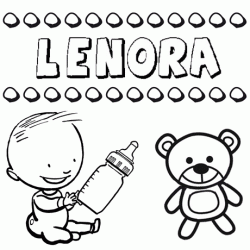 Dibujo del nombre Lenora para colorear, pintar e imprimir