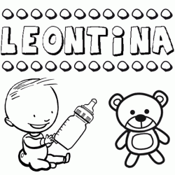 Dibujo del nombre Leontina para colorear, pintar e imprimir