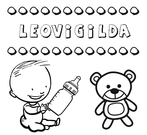 Dibujo del nombre Leovigilda para colorear, pintar e imprimir
