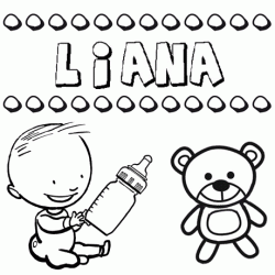 Dibujo del nombre Liana para colorear, pintar e imprimir