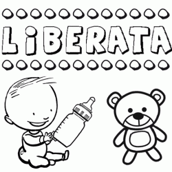 Dibujo del nombre Liberata para colorear, pintar e imprimir