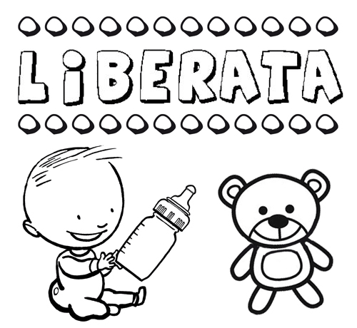 Dibujo del nombre Liberata para colorear, pintar e imprimir