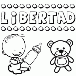 Dibujo del nombre Libertad para colorear, pintar e imprimir