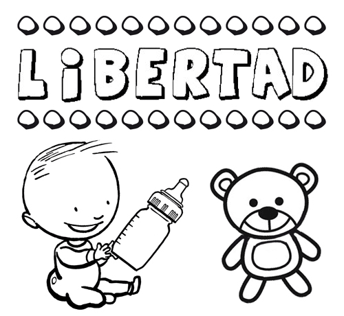 Dibujo del nombre Libertad para colorear, pintar e imprimir
