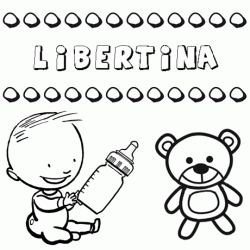 Dibujo del nombre Libertina para colorear, pintar e imprimir