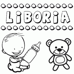 Dibujo del nombre Liboria para colorear, pintar e imprimir