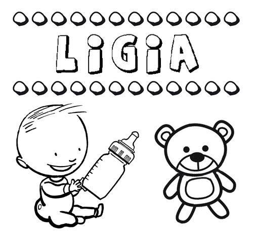 Dibujo del nombre Ligia para colorear, pintar e imprimir