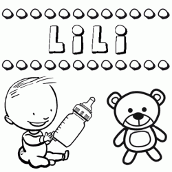 Dibujo del nombre Lili para colorear, pintar e imprimir