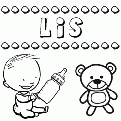 Dibujo del nombre Lis para colorear, pintar e imprimir