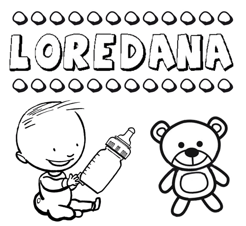 Dibujo del nombre Loredana para colorear, pintar e imprimir
