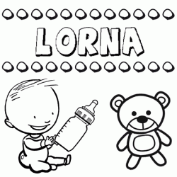 Dibujo del nombre Lorna para colorear, pintar e imprimir