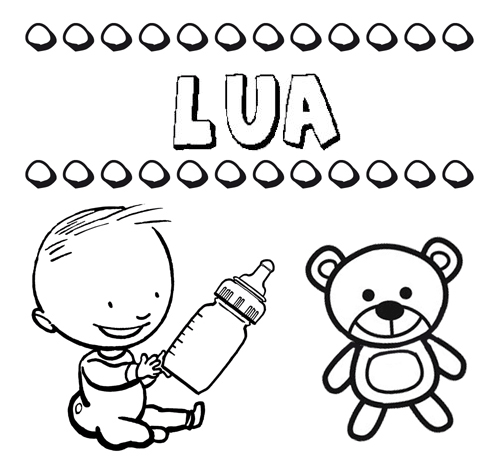 Dibujo del nombre Lúa para colorear, pintar e imprimir
