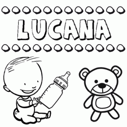 Dibujo del nombre Lucana para colorear, pintar e imprimir