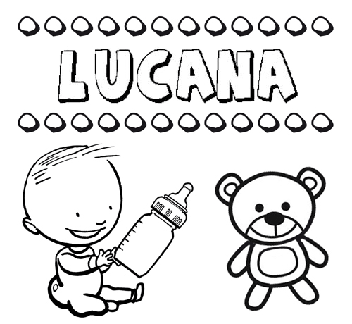 Dibujo del nombre Lucana para colorear, pintar e imprimir