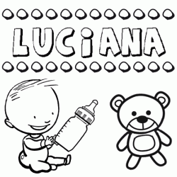 Dibujo del nombre Luciana para colorear, pintar e imprimir