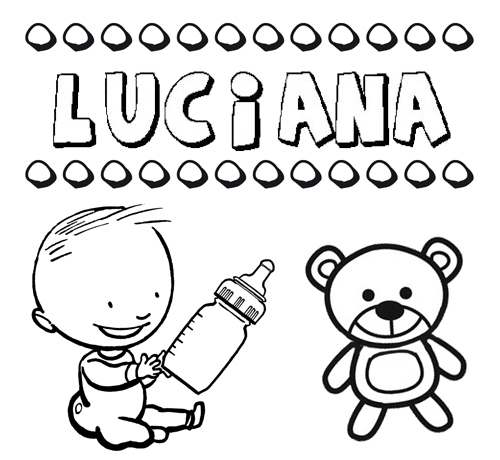 Dibujo del nombre Luciana para colorear, pintar e imprimir