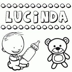Dibujo del nombre Lucinda para colorear, pintar e imprimir