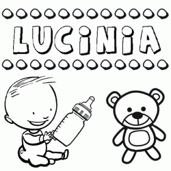 Dibujo del nombre Lucinia para colorear, pintar e imprimir