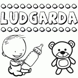 Dibujo del nombre Ludgarda para colorear, pintar e imprimir