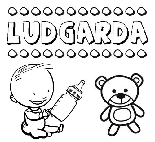 Dibujo del nombre Ludgarda para colorear, pintar e imprimir