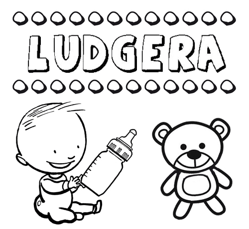 Dibujo del nombre Ludgera para colorear, pintar e imprimir
