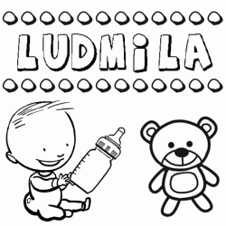 Dibujo del nombre Ludmila para colorear, pintar e imprimir