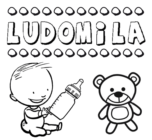 Dibujo del nombre Ludomila para colorear, pintar e imprimir