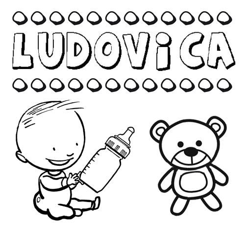 Dibujo del nombre Ludovica para colorear, pintar e imprimir