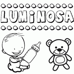 Dibujo del nombre Luminosa para colorear, pintar e imprimir