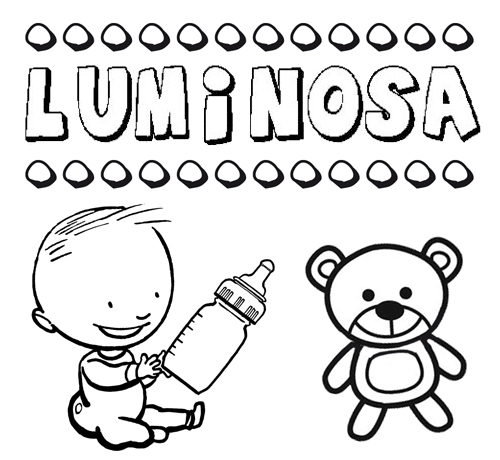 Dibujo del nombre Luminosa para colorear, pintar e imprimir
