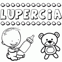 Dibujo del nombre Lupercia para colorear, pintar e imprimir