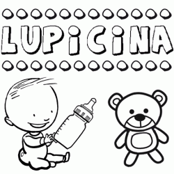 Dibujo del nombre Lupicina para colorear, pintar e imprimir