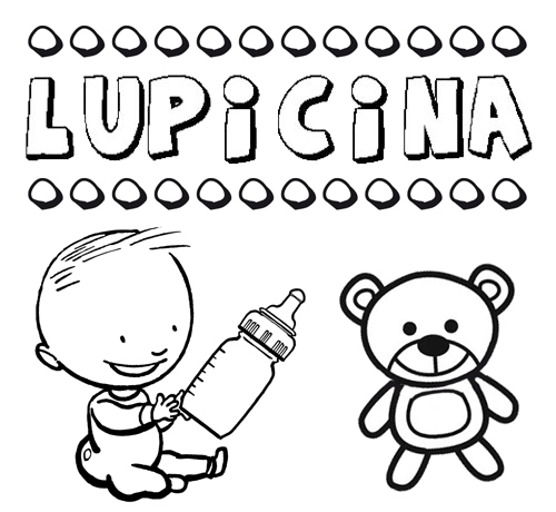 Dibujo del nombre Lupicina para colorear, pintar e imprimir