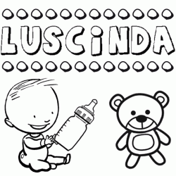 Dibujo del nombre Luscinda para colorear, pintar e imprimir