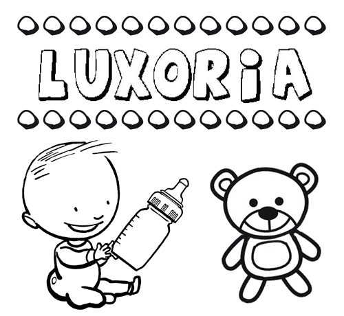 Dibujo del nombre Luxoria para colorear, pintar e imprimir