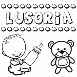 Dibujo del nombre Lusoria para colorear, pintar e imprimir