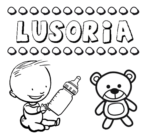 Dibujo del nombre Lusoria para colorear, pintar e imprimir