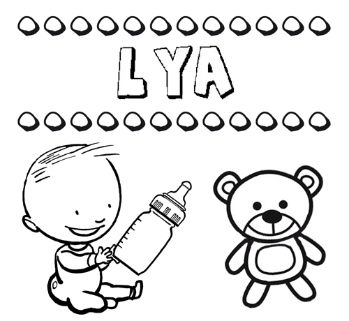 Dibujo del nombre Lya para colorear, pintar e imprimir
