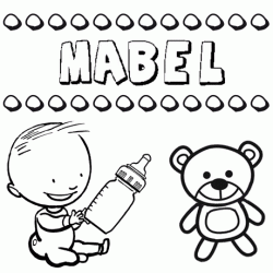 Dibujo del nombre Mabel para colorear, pintar e imprimir
