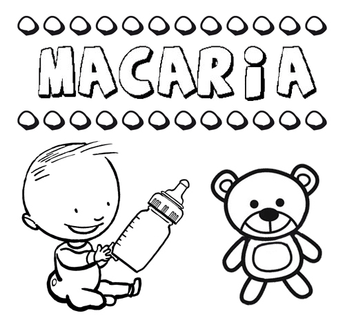 Dibujo del nombre Macaria para colorear, pintar e imprimir