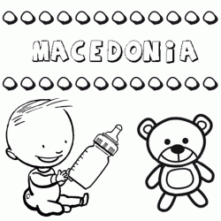Dibujo del nombre Macedonia para colorear, pintar e imprimir