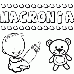 Dibujo del nombre Macronia para colorear, pintar e imprimir