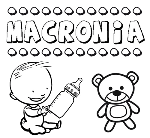 Dibujo del nombre Macronia para colorear, pintar e imprimir