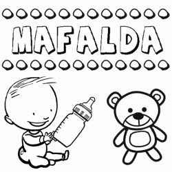Dibujo del nombre Mafalda para colorear, pintar e imprimir
