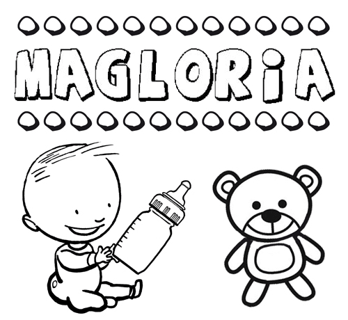 Dibujo del nombre Magloria para colorear, pintar e imprimir