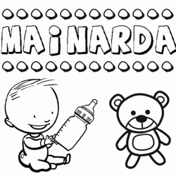 Dibujo del nombre Mainarda para colorear, pintar e imprimir