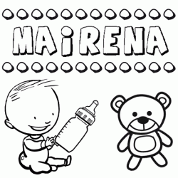 Dibujo del nombre Mairena para colorear, pintar e imprimir