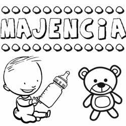 Dibujo del nombre Majencia para colorear, pintar e imprimir